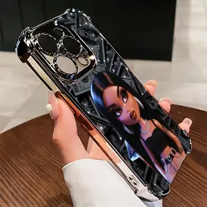 Anime Fashion Cute Bratz Doll Phone Case Compatible with for iphone 17, 16E, 16, 15, 14, 13, 12, 11 Mini, Pro, Max, Air, X, XR, XSMAX, 8, 7 Plus, Featuring a Transparent Soft Back for Drop Protection.