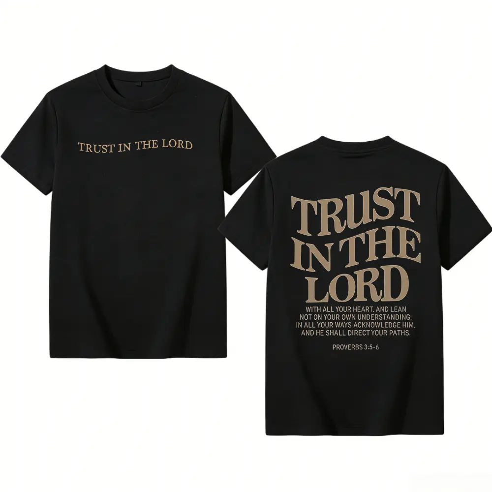 Mens Oversized Christian Shirts God Faith Jesus Religious Tshirts Trust in The Lord Bible Verse Tees Acid Wash Tops Casual Crew Neck