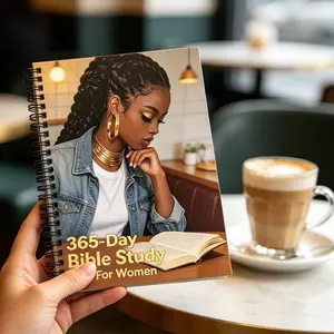 365-Day Bible Study Plan for Women: Spiral-Bound Daily Scripture Devotional Journal, Year-Long Christian Reading Guide with Daily Reflections & Prompts, Inspirational Religious Workbook for Spiritual Growth, Faith & Prayer, Perfect Gift for Black Women