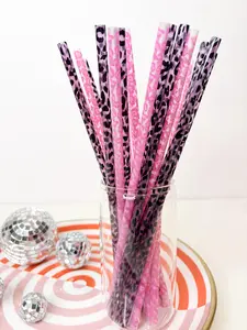 Leopard 10" Reusable Straws (20 Pack) – Tall Cup Iced Coffee & Dirty Soda Accessories Cocktails Colorful