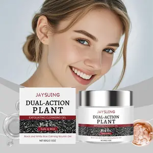 Jaysuing Exfoliating Cleansing Gel | Rice Extract Peppermint Gentle Exfoliator, Hydrating for Sensitive Skin, Deep Cleansing & Smoothing