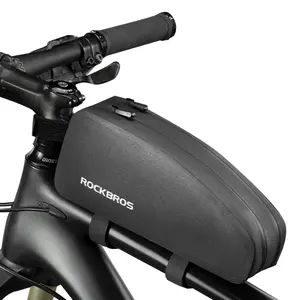 ROCKBROS Top Tube Bike Frame Bag - Waterproof Cycling Pouch with 2 Zipper Pockets for Bicycles