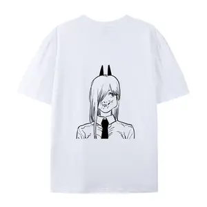 Power Pochita Eating CSM Menswear Unisex Short-Sleeve Chainsaw Man Retro Anime T-Shirt