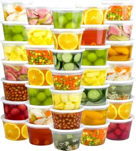 [New Deal] - 60 Sets (120-Piece) Deli Containers with Lids 16 oz, Leak-Proof & BPA Free Airtight Takeout Plastic Food Storage Containers for Soup, Freezer/Microwave/Dishwasher Safe