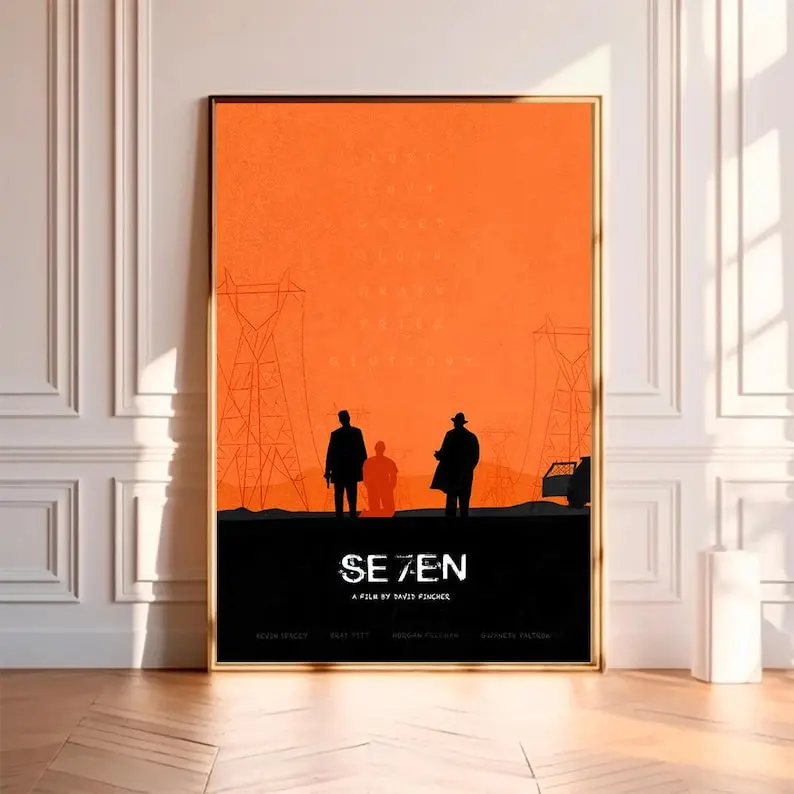 Se7en,Movie Poster,High Quality Canvas Print, Wall Art, Room Decor, Art Poster For Gift Unframed