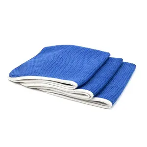 [No Streak Freak] Microfiber Waffle-Weave Glass Towel (16 in. x 16 in. 400 gsm) 3 pack