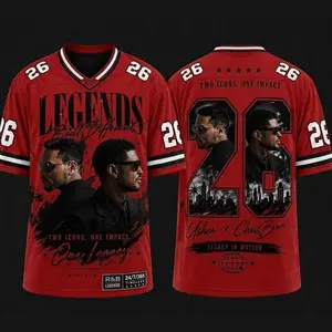 Vintage R&B Football Jersey Shirt, Oversized Hip Hop Graphic Tee, Retro Streetwear Mesh Jersey, Urban Concert Style Shirt, Unisex Gift Tee 2026