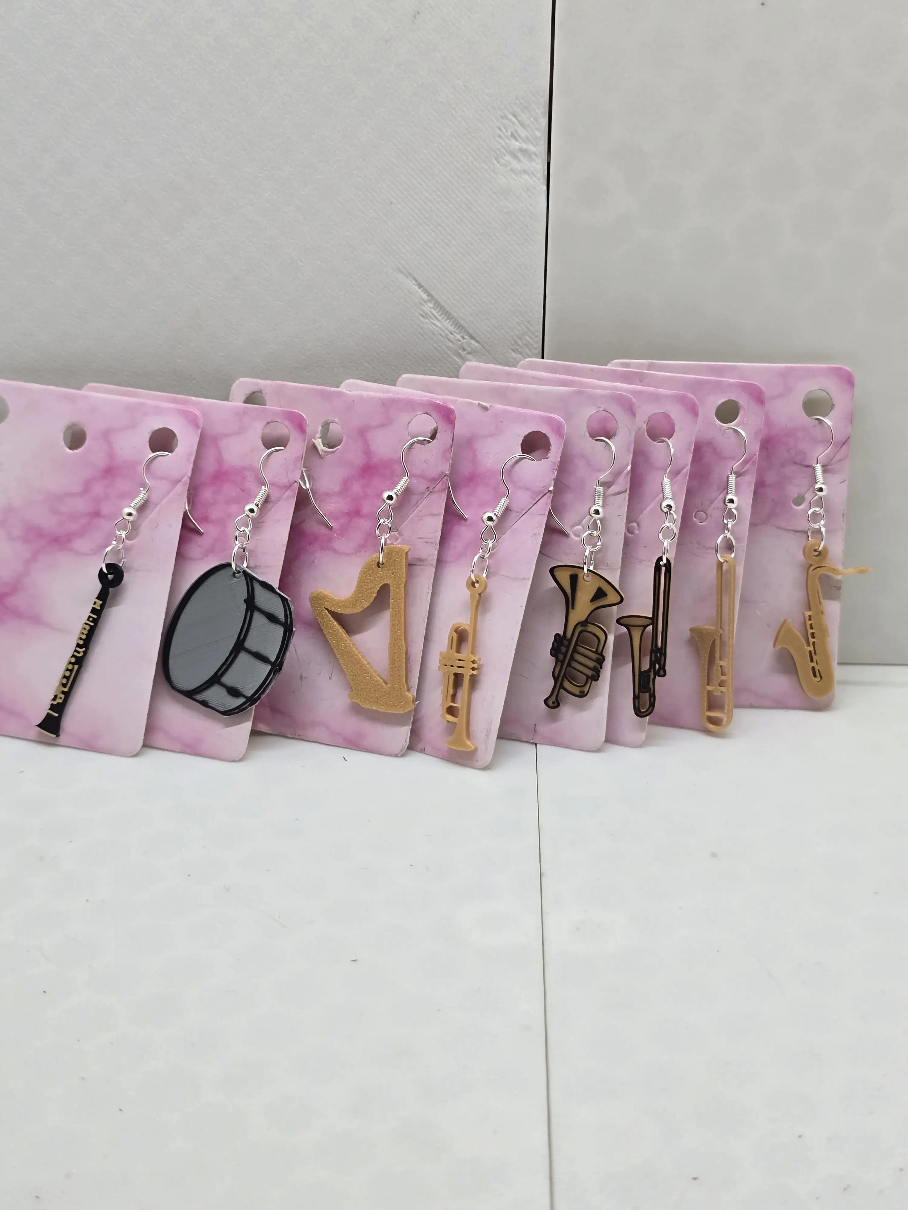 Musical Instrument Earring - 8 Variations 3D Printed