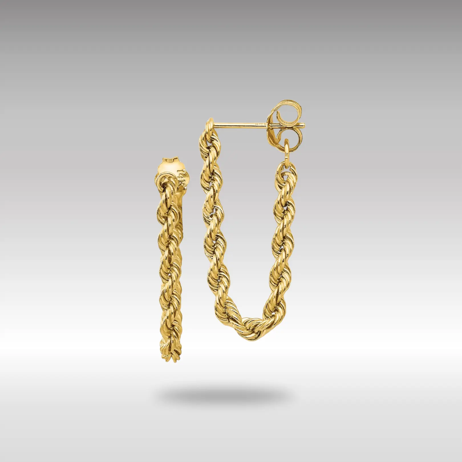 14K Gold Hollow Rope Earrings Model-TH553