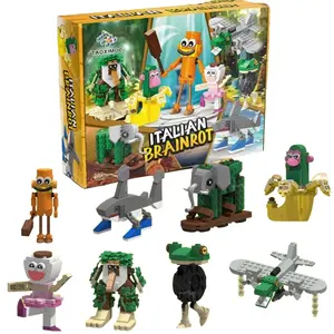 Tralalero Tralala Building Blocks, Tung Tung Tung Sahur Brainrot, Italian Brainrot Collectible Figurines, Shark Meme Figure Gift