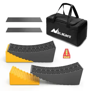 Nilight RV Leveler - 2-Pack Polyethylene Camper Leveling Blocks Ramp Support for Dual Axles, 35,000lbs Capacity, Easy Setup Fast Leveling System for Travel Trailer, Motorhome - Yellow