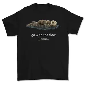 Go With The Flow T-Shirt, Vintage Animal Graphic Tee, Y2K Grunge Streetwear Shirt, Gothic Emo Scene Unisex Tee, Trendy Graphic Shirt, All Size, For WoMen, For Men