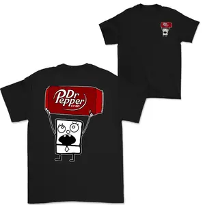 Dr Pepper Doodlebob Graphic Tee – Double-Sided Print, Unisex Classic Cotton T Shirt for Men & Women, Available in All Sizes