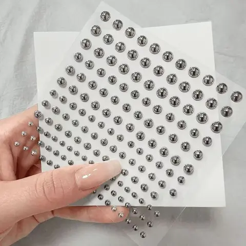 DQFART Round Shape Solid Form Hiphop Bling Fake Piercing Adhesive Stickers - No Pain, No Holes, Instant Style, Multipurpose for Concerts/Festivals, Suitable for All Skin Types