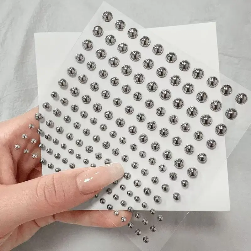 DQFART Round Shape Solid Form Hiphop Bling Fake Piercing Adhesive Stickers - No Pain, No Holes, Instant Style, Multipurpose for Concerts/Festivals, Suitable for All Skin Types