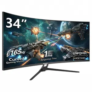 Gawfolk 34 Inch Ultrawide Curved Gaming Monitor 1500R PC Screen UWQHD 3440x1440 165hz with FreeSync Multi-Directional Adjustable Base