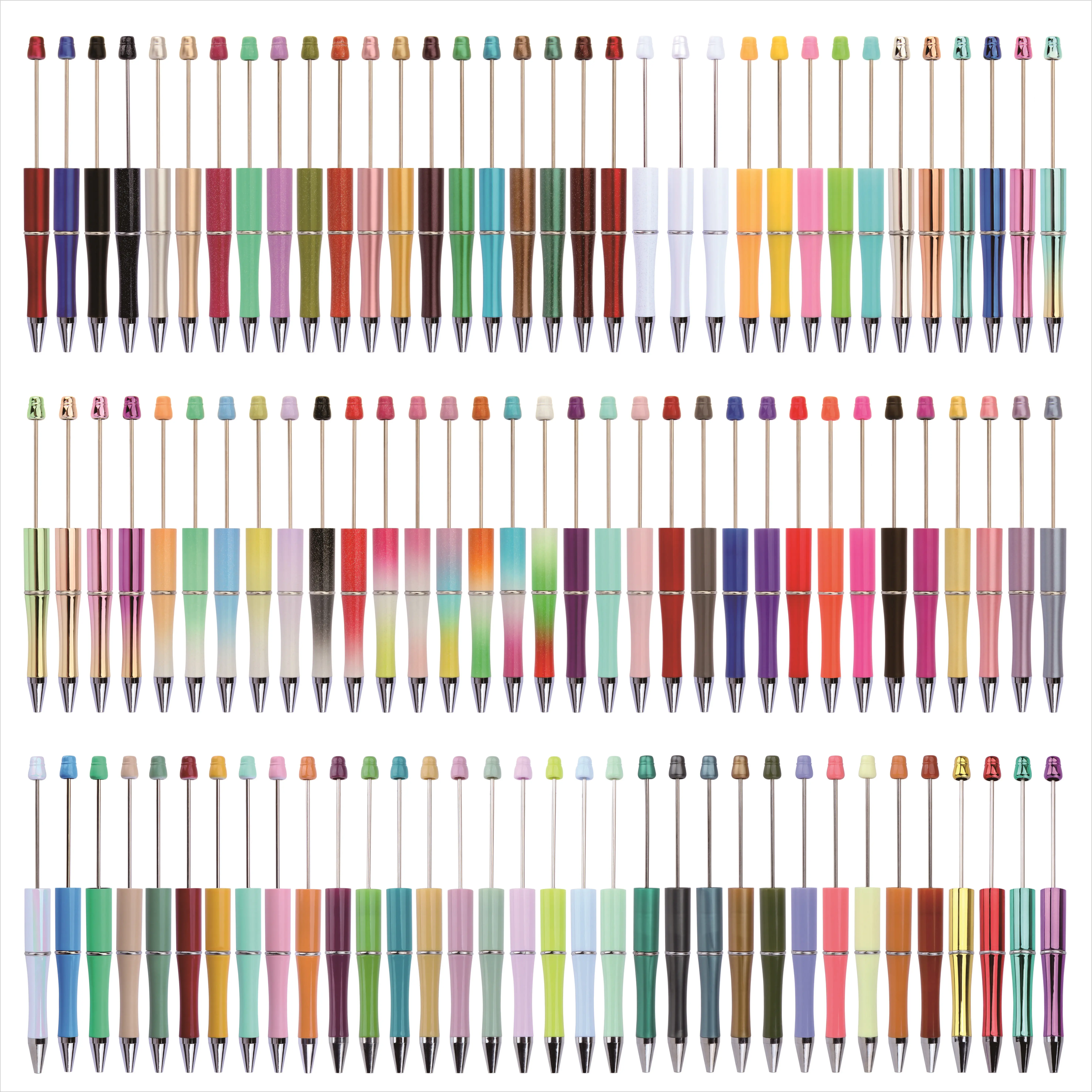 Beadable Pens Plastic Bead pen Black Ink Ballpoint Pens Diy Pens Cute Cool Pens for Students Teacher Bridal Graduation Gift Office School Supplies