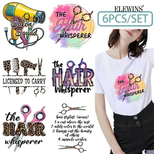 6 Sheets DTF Hot Stamping Transfer Film for T-shirts Hats Jeans, Reusable Iron on Heat Transfer Paper for DIY Crafts, Washer Safe Gold Foil Transfer Sheets for Men Women