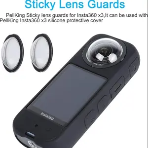 Insta360 X3 Action Camera Lens Protection Sticker, Scratch-Resistant Adhesive Lens Film, Compatible with Silicone Protective Case, Camera Accessories