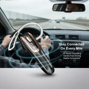 BT-XCALL Bluetooth Headset for Driving Ultra-long Battery Life, AI Noise Cancelling Mic, Lightweight Comfortable Fit, Mute Function for Work Calls