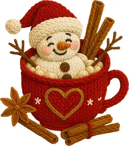 DTF Transfer – Yarn Snowman Hot Coc Multi Sizes