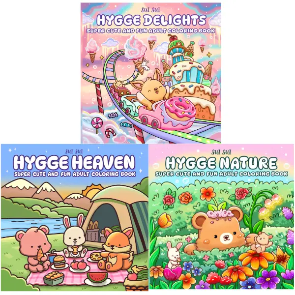 Hygge Coloring Book Bundle 1 - Includes Hygge Delights, Hygge Nature & Hygge Heaven