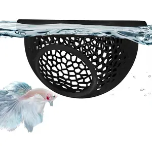 Floating Betta & Shrimp Cave – 3D Printed Aquarium Decor – Multi-Functional Hammock & Feeding Ring – PLA Eco-Safe Resting Spot for Small Fish