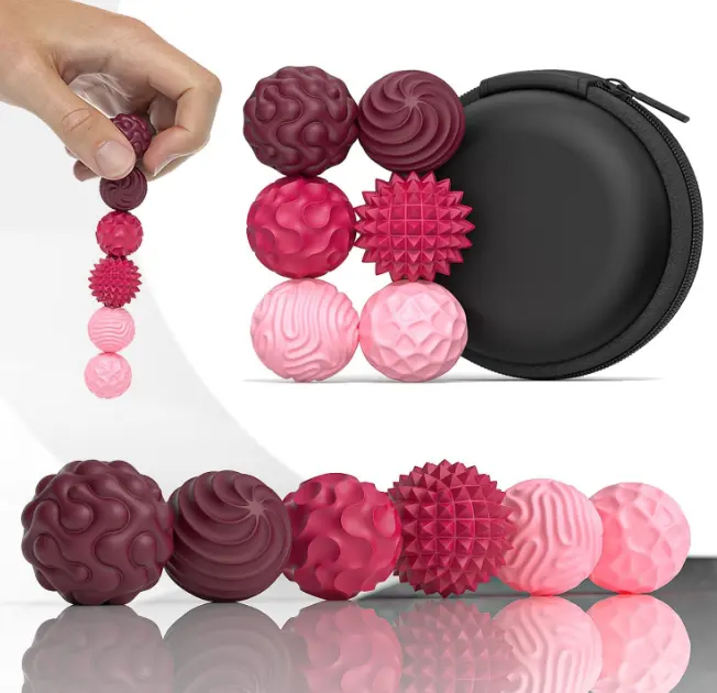 Fidget for Adults,Silicone Magnetic Fidget Balls Set, 6-Count Stress Relief Toys, Stress Relief Tools, Stress Relief Gadgets for Autism & Adhd, Spiky Sensory Stress Reliever Travel Gifts for Teens & Adults sohochic,Stress Relief backtoschool