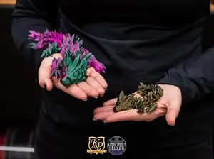 Articulating Baby Crystal Wolf Dragon:  With optional Dragon Egg - Unleash the Magic with Our Poseable Dragon