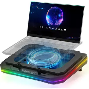 Cooling Pad for  Alienware m17 m16 m15 x17 x16 x15 x14 Area-51m 14-17 inch Gaming Laptop,Cooler it is Undoubtedly The  of Heat Dissipation with  Turbo Fan,6 RGB Light Mode,Touch Start