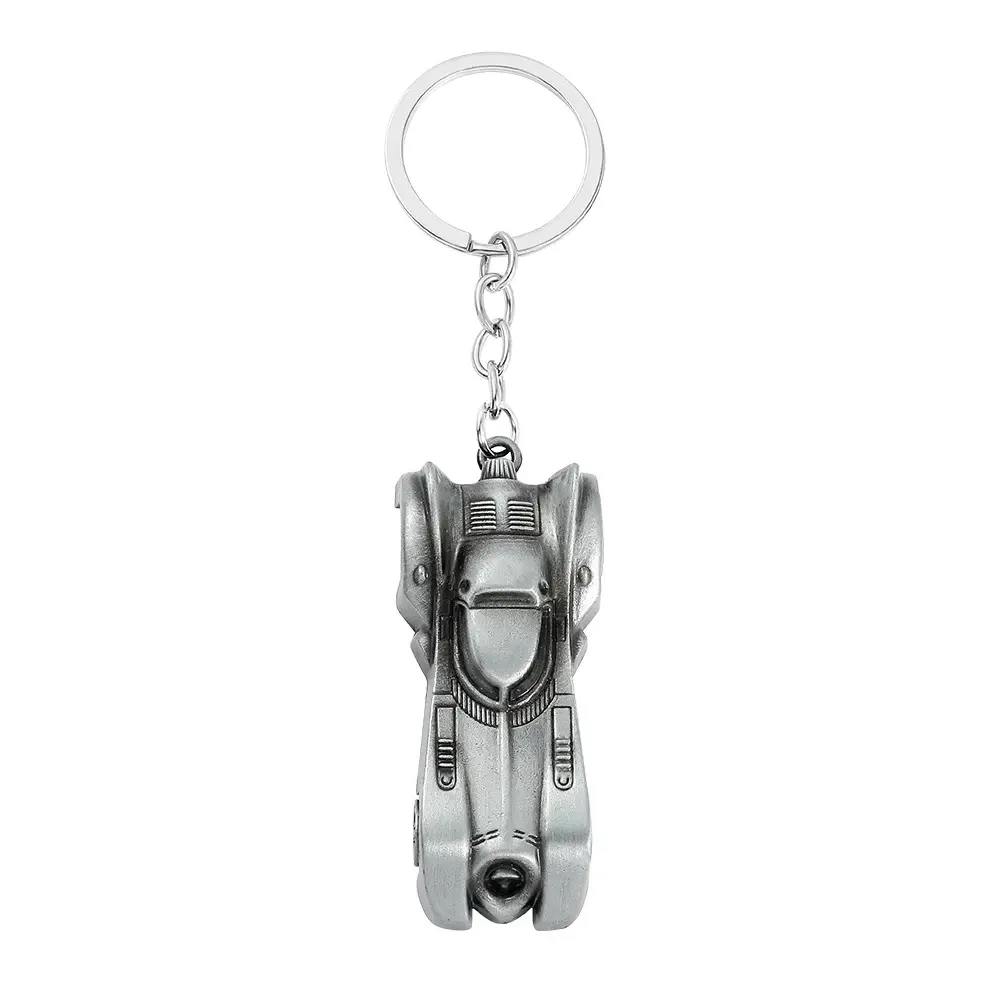 Classic Vintage Silver Color Bat Car Pendant Keychain for Men Boys Fans Collection Decoration Keys Rings Accessories