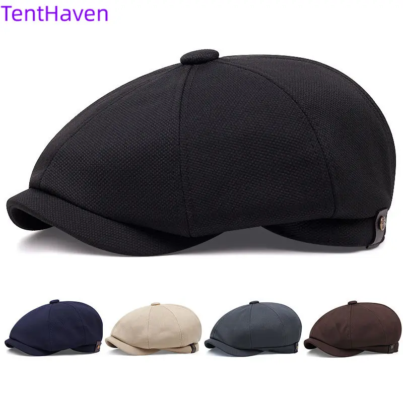 2026 new color blocked British retro octagonal hat color blocked painter hat fashionable casual hat