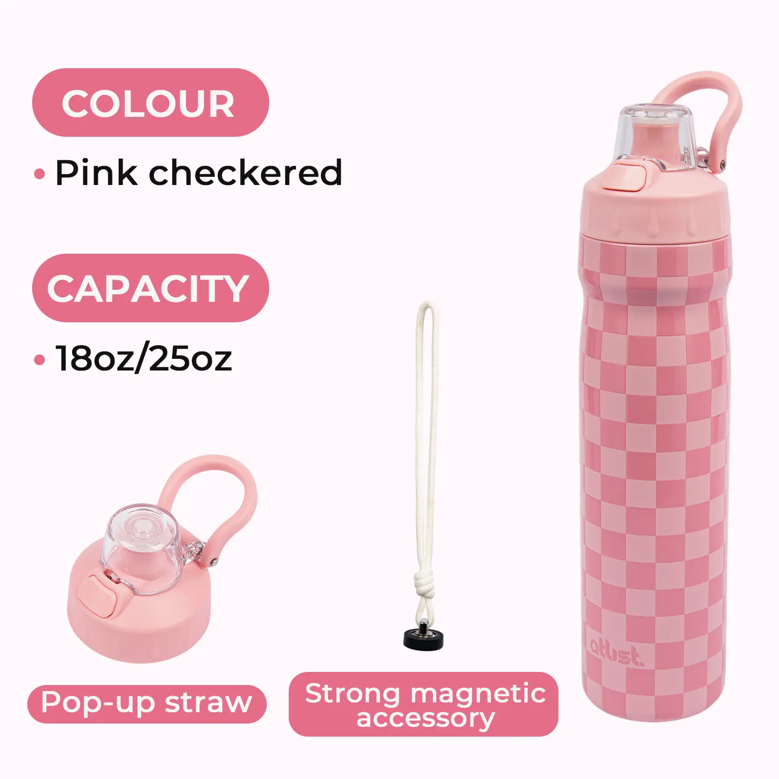 [Summerwins]ATLIST Lightweight Stainless Bike Water Bottle 25oz High Flow Cycling Sports Squeeze Bottle for Active Lifestyles