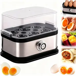Electric Egg Cooker with 6 Eggs Capacity BPA free Rapid Egg Cooker for Hard Boiled Eggs, Poached Eggs, Stainless Steel Kitchen Appliances Breakfast