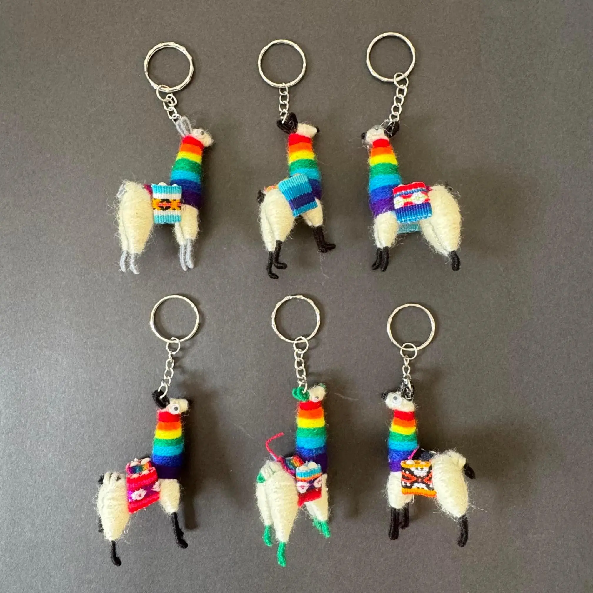 Handmade Peruvian Alpaca Keychain – Colorful Textile Souvenir, Andean Gift, Cute Mini Llama 1 PC