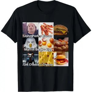 John Pork Marvin Beak Tim Cheese Funny Bacon Egg Cheese T-Shirt
