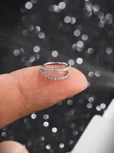 OUFER 20G AAAAA+ CZ 316L Stainless Steel Hinged Double Row Hoop Piercing Ring - High Quality Jewelry, Zirconia Inlays, 5mm-12mm Inner Diameter, Dainty Nose Piercing Accessory for Women