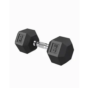 Superior Hex Dumbbell Set Pair – 5-50 LB Cast Iron Core, Rubber Coated, Textured Steel Grip, Anti-Roll, Ideal for Home Gym Strength Training – Free Weights for Fitness