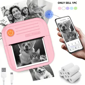 Mini Wireless Thermal Pocket Printer, Smartphone Photo Printer – Inkless Portable Printer for Notes, Photos, Compatible with iOS & Android, DIY Printing on Thermal Paper, Perfect for Students, Office, Journaling & Crafting, Portable Thermal Printers