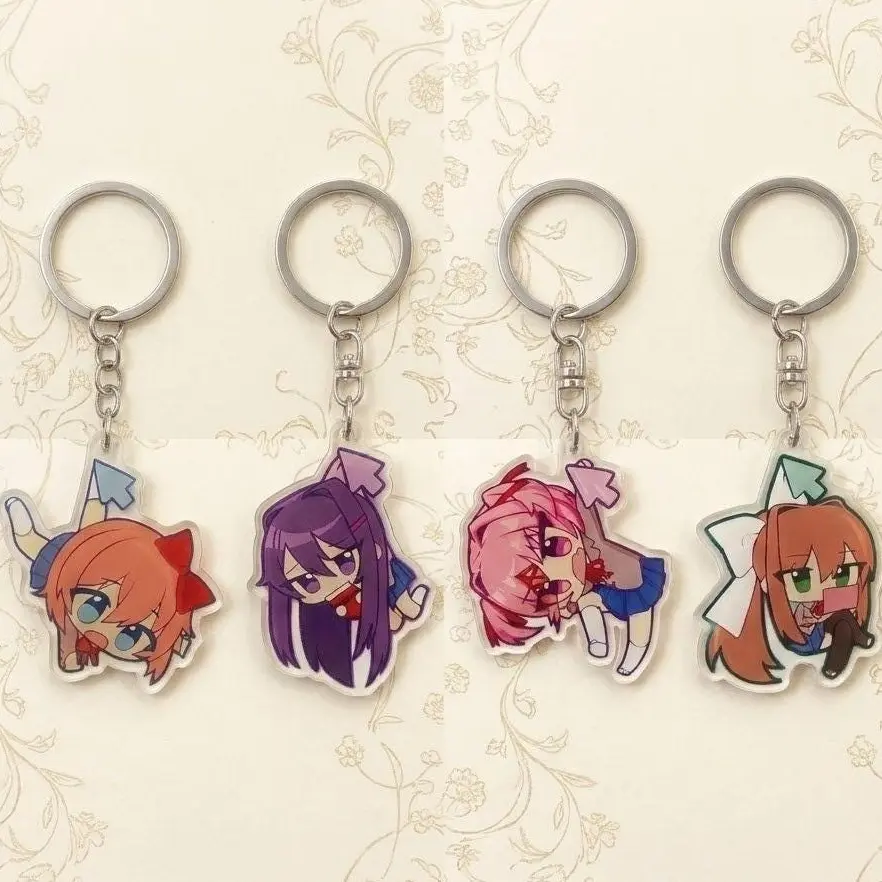 DDLC Doki Doki Literature Club Acrylic Keychain, Anime Cursor Charm, Kawaii Gamer Fan Accessory, Anime Keychain, Anime Gift for Friend, Kawaii Bag Accessory, Cool Collectible Gift for Fans, Aesthetic Merch for Players
