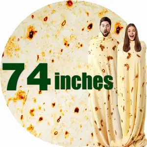 74in Burrito Tortilla Blanket White Elephant Gifts for Adults Useful Throw Men Cool Stuff Novelty Gag Soft Fleece Wrap