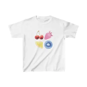 Womenswear T-Shirt Baby Tee Fruit Print Baby Tee Y2K Summer Fashion 2024 2000S Baby Tee Graphic Baby Tee Retro Shirt Pinterest Aesthetic Scandinavian Style Cotton Women Top