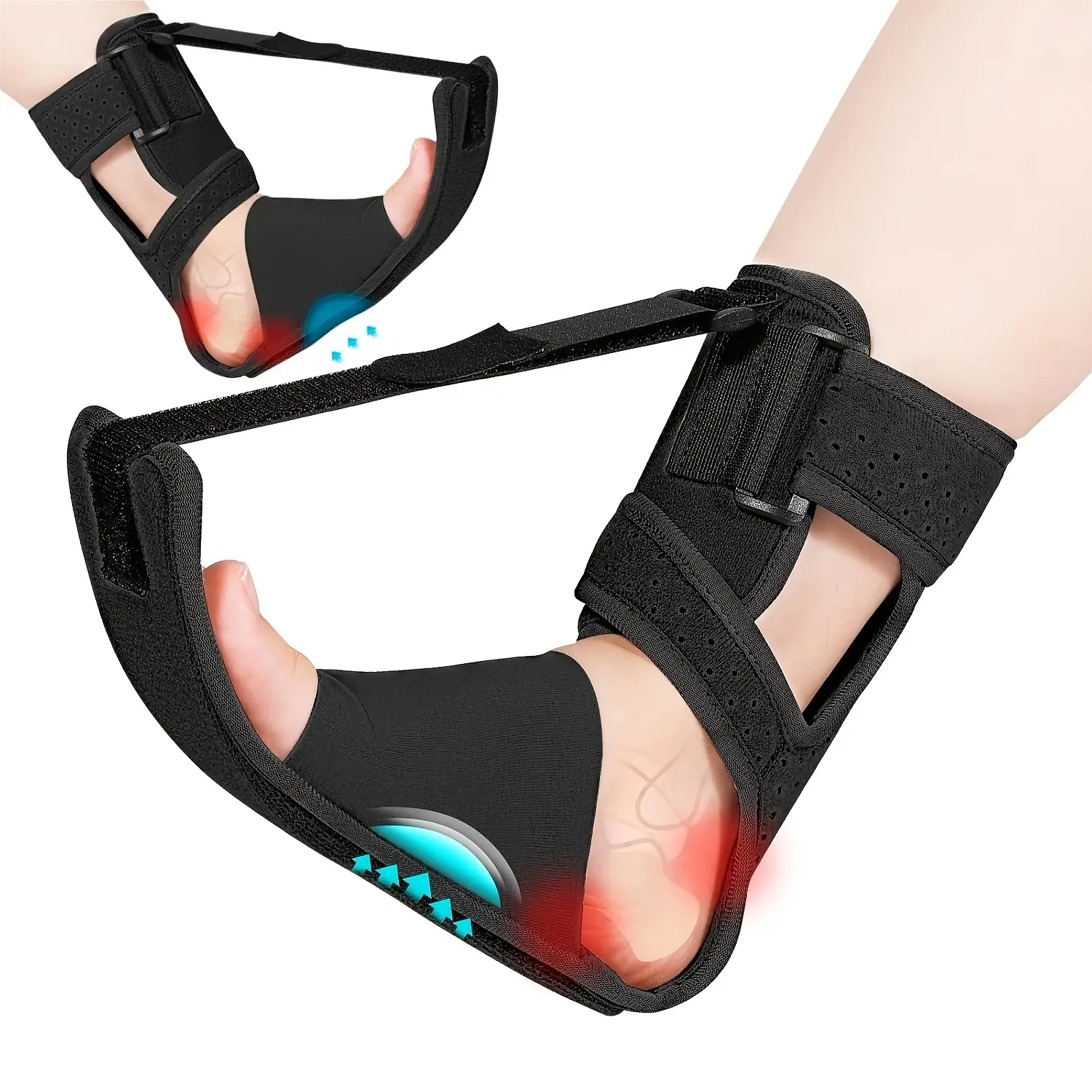 Upgraded Foot Drop Corrector Night Splint — Plantar Fasciitis & Drop Foot Brace with Adjustable Straps, Arch Support Pad, Full Wrap Ankle Foot Orthosis (AFO), Foot Stabilizer for Men & Women, Medical Grade