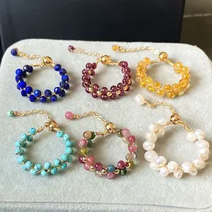 High Quality Crystal Ring Healing Natural Crystal Gorgeous Stone Bead Beads Gemstone Jewelry Energy Healing Love Girlfriend Boyfriend Souvenir Valentine Father Mother Anniversary New Year Christmas Halloween Birthday Gift