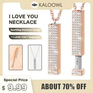 "I Love You" Necklace, 3D Engraved Necklace with Secret Message, Gift for Women, Girlfriend, or Mother, Perfect for Anniversary, Christmas, Valentine’s Day, Birthday, Mother’s Day, Holiday Gift