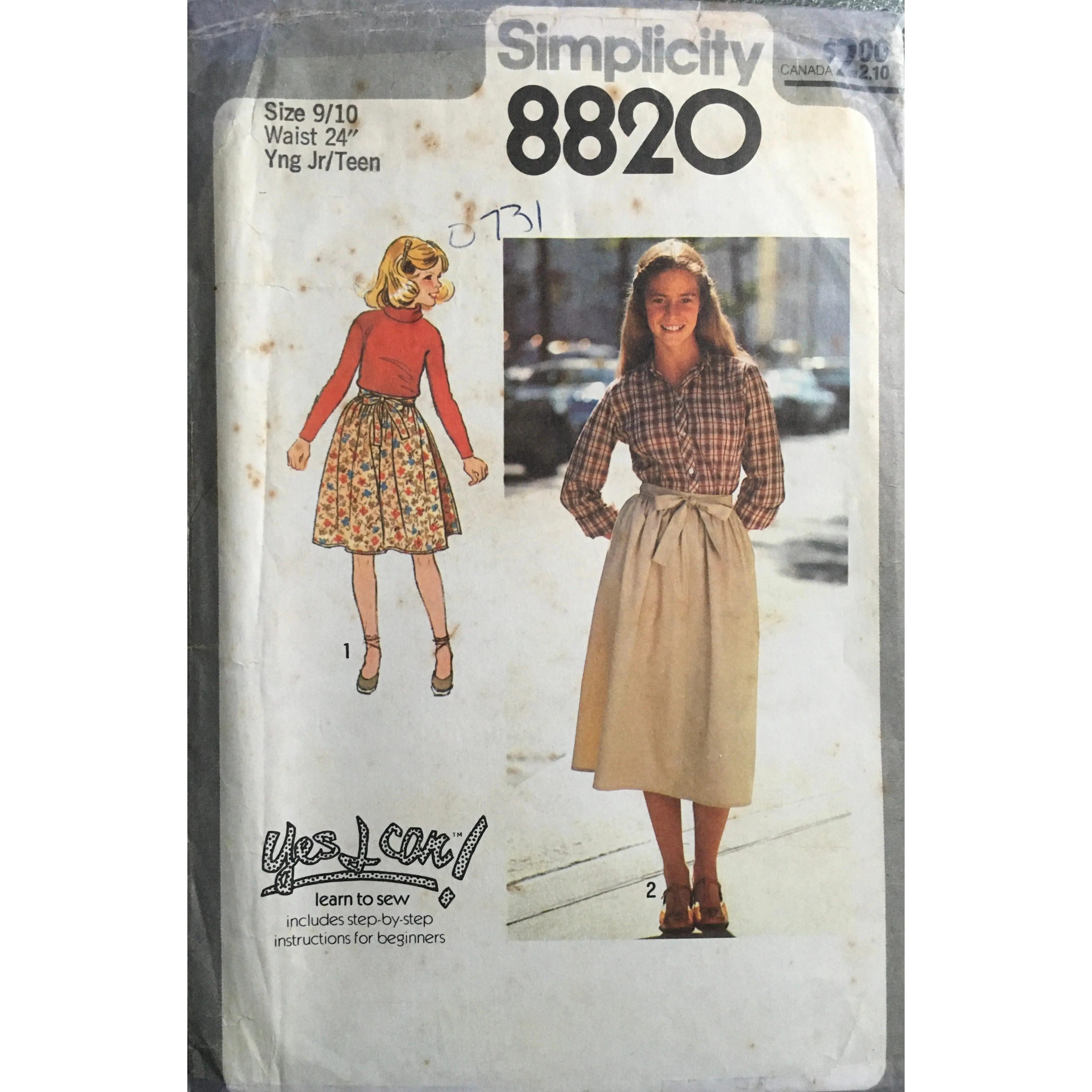 Simplicity 8820 Sewing Pattern (Vintage) UNCUT