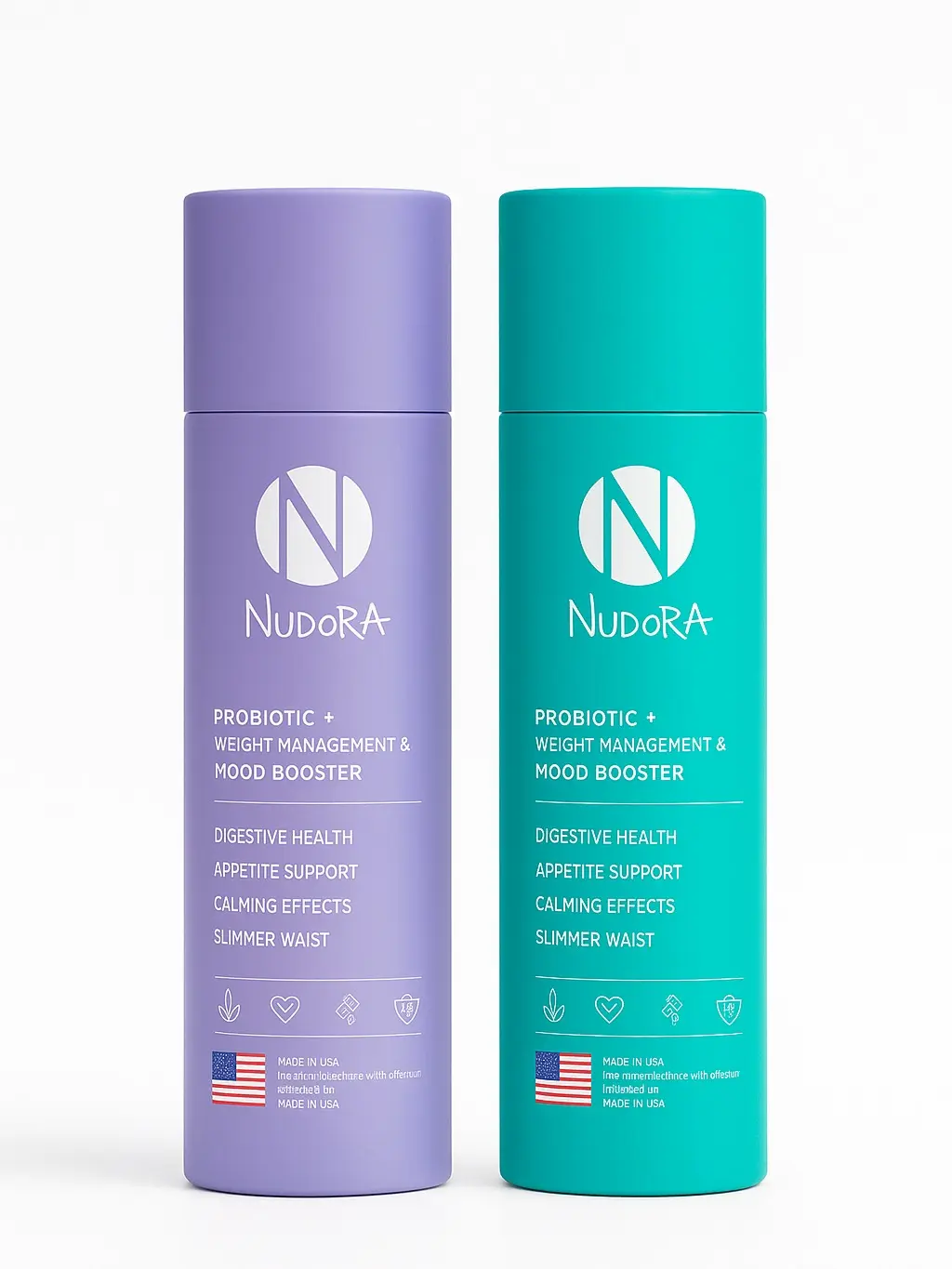 Nudora Daily Probiotics Calm + Gut Balance Duo Capsules (Purple & Green) with Magnesium, Ashwagandha, Valerian | 100% Plant-Based, Non-GMO, No Additives or Sweeteners