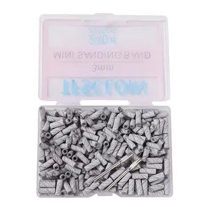 200 Pcs Professional Nail Art Nail Care Sanding bands, 3mm, 4 Colors, 80/120/180/240 Grit, Includes 2 Arbor Pins, Essential Manicure Kit, Nail Art Tools