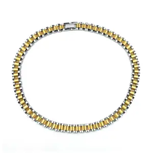 High Quality 10mm Watch Chain Necklace for Men Women Gold Plated Stainless Steel