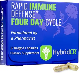 HybridCR Rapid Immune Defense - 4 Day Cycle - 12 Veggie Caps Natural Dietary Supplement